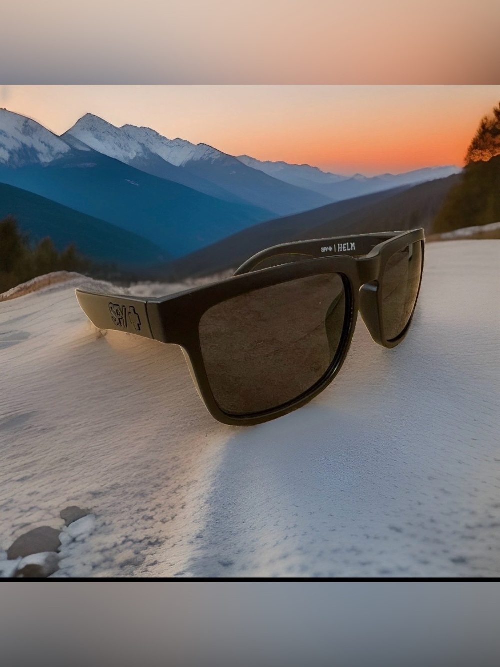 New SPY+ Optic Helm Sunglasses Black with Black Lenses - Picture 3 of 4